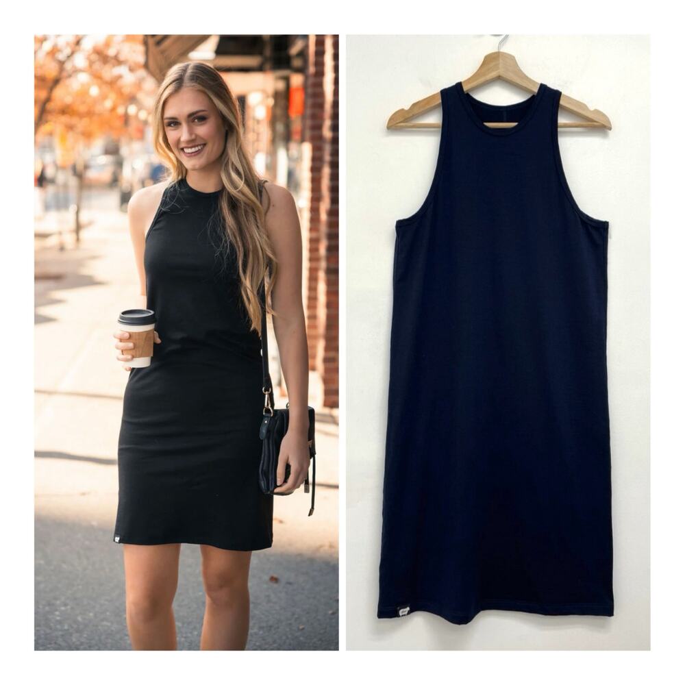 Wuru Wool Everyday Merino Travel Dress Stretch Sleeveless Shift Outdoors Medium